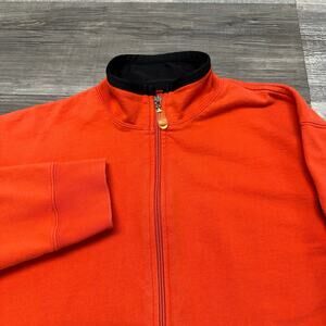 Vintage Ralph Lauren Polo Sport Orange Black Womens L Full Zip Mock Neck Jacket